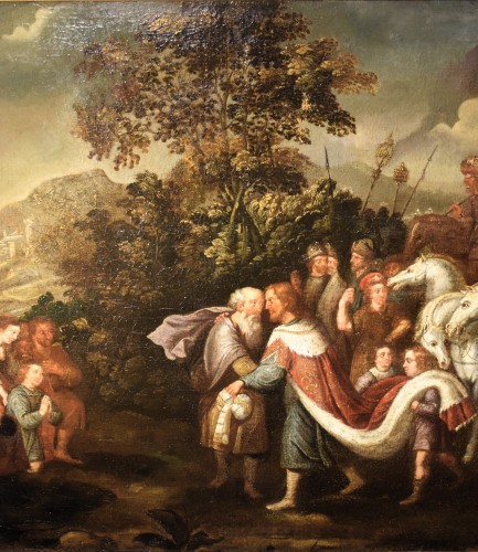 Jacob et Ésaü - Maître flamand du 17e siècle - Tableaux et dessins Style Louis XIV